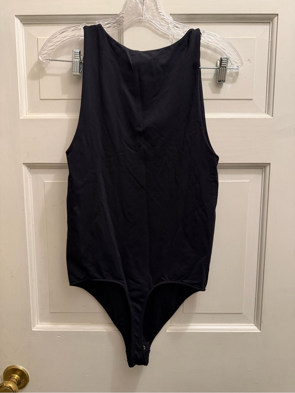A New Day Women’s Black Sleeveless Tank Bodysuit Scoop Neck Essential Basic - Picture 3 of 4